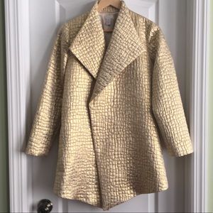 Metallic Gold Chico’s Long Jacket